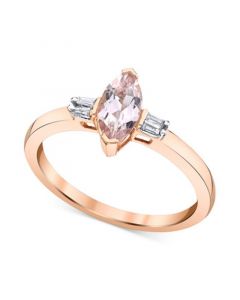 Morganite (5/8 ct. t.w.) & Diamond (1/20 ct. t.w.) Ring in 14k Rose Gold