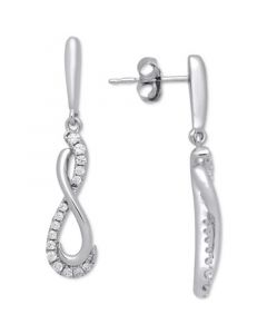 Diamond Infinity Drop Earrings (1/5 ct. t.w.) in Sterling Silver