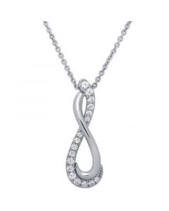 Diamond Infinity Pendant Necklace (1/5 ct. t.w.) in Sterling Silver, 16" + 2" extender