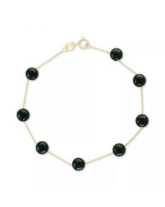 EFFY® Onyx Bead (6mm) Bracelet in 14k Gold (Also in Lapis Lazuli)