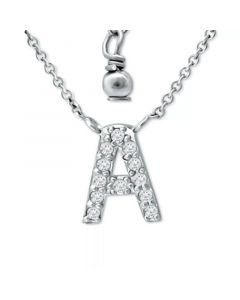 Cubic Zirconia Initial Pendant Necklace, 16" + 2" extender, Created for Macy's