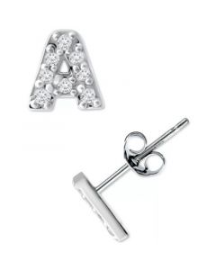 Cubic Zirconia Initial Stud Earrings, Created for Macy's