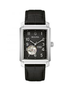 Men's Automatic Sutton Black Leather Strap Watch 33mm