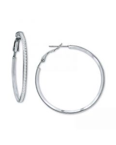 Cubic Zirconia Medium Hoop Earrings, 1.5", Created for Macy's