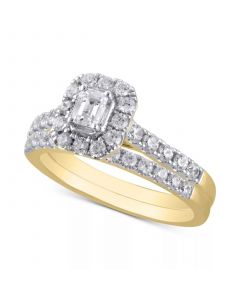 Diamond Emerald-Cut Bridal Set (1 ct. t.w.) in 14k White or Yellow Gold