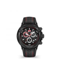 Men's Partenza Chronograph Black Silicone Strap Watch 49mm