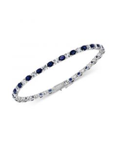 EFFY® White & Blue Sapphire Tennis Bracelet (8-1/20 ct. t.w.) in 14k White Gold