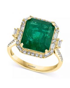 EFFY® Emerald (5-1/2 ct. t.w.) & Diamond (1/2 ct. t.w.) Statement Ring in 14k Gold or 14k White Gold