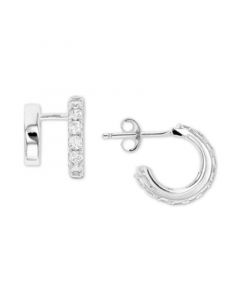 Cubic Zirconia Cuff Hoop Earrings