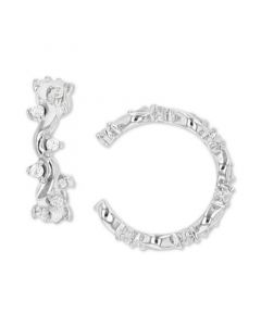 Cubic Zirconia Floral Twisted Ear Cuffs