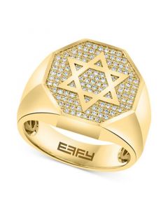 EFFY® Men's Diamond Star of David Ring (1/3 ct. t.w.) in 14k Gold