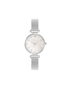 Women's Silver-Tone Metal Strap Watch 34mm