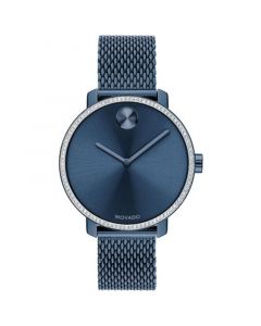 Bold Shimmer Women's Swiss Blue Mesh Bracelet Watch 34mm