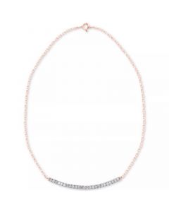 Diamond Curved Bar 18" Statement Necklace (1/10 ct. t.w.) in Sterling Silver.