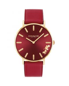 Women's Perry Red Leather Strap Watch 36mm