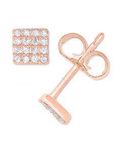 Diamond Pavé Square Stud Earrings (1/10 ct. t.w.) in 10k White, Yellow or Rose Gold