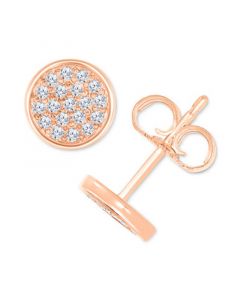 Diamond Pavé Round Stud Earrings (1/10 ct. t.w.)  in 10k White, Yellow or Rose Gold