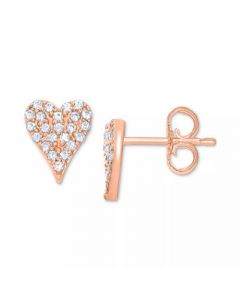 Diamond Heart Stud Earrings (1/10 ct. t.w.)  in 10k White, Yellow or Rose Gold