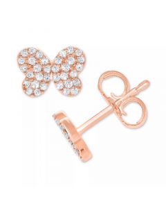 Diamond Pavé Butterfly Stud Earrings (1/5 ct. t.w.)  in 10k White, Yellow or Rose Gold