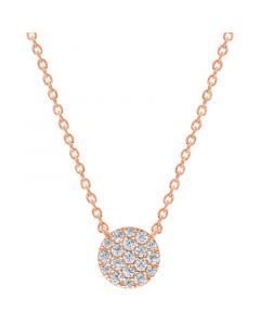 Diamond Pavé Round Disc Pendant Necklace (1/4 ct. t.w.) in 10k White, Yellow or Rose Gold