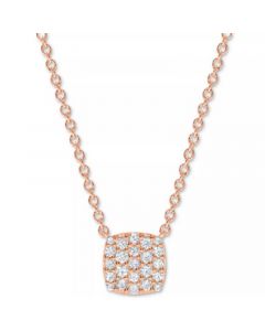 Diamond Pavé Cushion Pendant Necklace (1/5 ct. t.w.) in 10k White, Yellow or Rose Gold