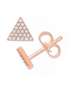 Diamond Pavé Triangle Stud Earrings (1/10 ct. t.w.) in 10k White, Yellow or Rose Gold