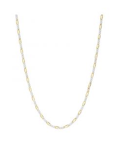 Figaro Link 18" Chain Necklace in Sterling Silver & 18k Gold-Plated, Created for Macy's