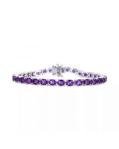 Multi-Gemstone Oval Link Bracelet (15 ct. t.w.) in Sterling Silver (Also in Amethyst & Blue Topaz)