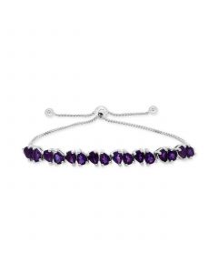 Amethyst Horizontal Link Bolo Bracelet (2-1/2 ct. t.w.) in Sterling Silver