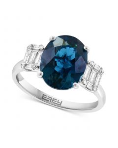 EFFY® London Blue Topaz (4-1/6 ct. t.w.) & Diamond (1/4 ct. t.w.) in 14k White Gold