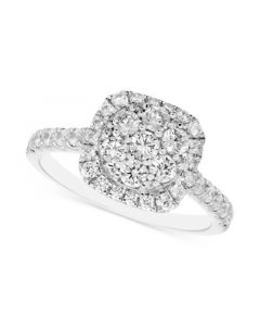 Diamond Cluster Halo Ring (1 ct. t.w.) in 14k White Gold