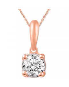 Diamond Solitaire 18" Pendant Necklace (1/5 ct. t.w.) in 14k White, Yellow or Rose Gold