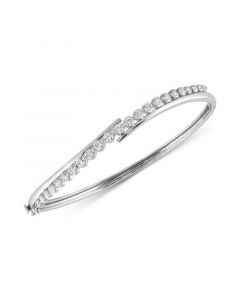 Diamond Wave Bangle Bracelet (2 ct. t.w.) in 14k White Gold