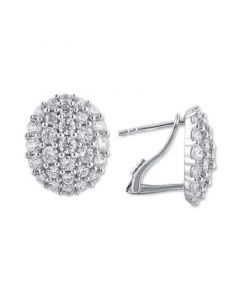 Diamond Oval Cluster Stud Earrings (2 ct. t.w.) in 14k White Gold