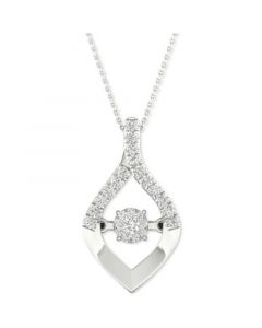 Diamond Wishbone 18" Pendant Necklace (1/5 ct. t.w.) in 10k White Gold