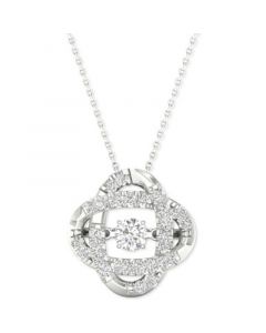 Diamond Interlocking Oval 18" Pendant Necklace (1/4 ct. t.w.) in 10k White Gold