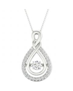 Diamond Teardrop 18" Pendant Necklace (1/3 ct. t.w.) in 10k White Gold