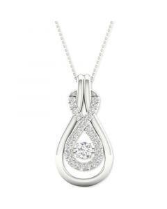 Diamond Infinity Teardrop 18" Pendant Necklace (1/5 ct. t.w.) in 10k White Gold