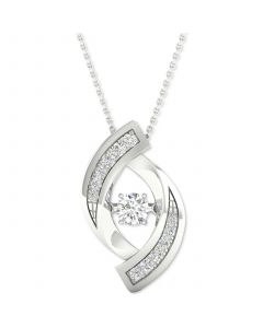 Diamond Swirl 18" Pendant Necklace (1/4 ct. t.w.) in 10k White Gold