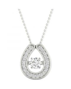 Diamond Horseshoe 18" Pendant Necklace (1/4 ct. t.w.) in 10k White Gold