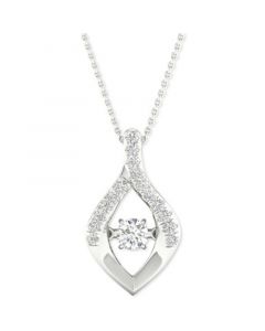 Diamond Wishbone 18" Pendant Necklace (1/4 ct. t.w.) in 10k White Gold