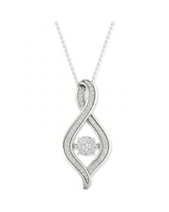 Diamond Swirl Halo 18" Pendant Necklace (1/5 ct. t.w.) in 10k White Gold