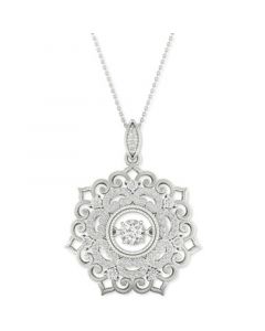 Diamond Filigree 18" Pendant Necklace (1/3 ct. t.w.) in 10k White Gold