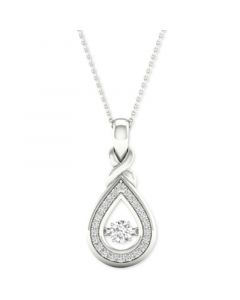 Diamond Teardrop Halo 18" Pendant Necklace (1/4 ct. t.w.) in 10k White Gold