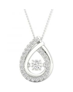 Diamond Teardrop Halo 18" Pendant Necklace (3/4 ct. t.w.) in 10k White Gold