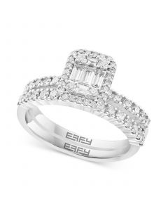 EFFY® Diamond Cluster Bridal Set (1 ct. t.w.) in 14k White Gold