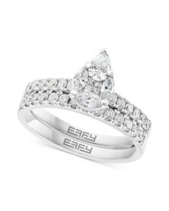 EFFY® Diamond Teardrop Cluster Bridal Set (1-1/20 ct. t.w.) in 14k White Gold