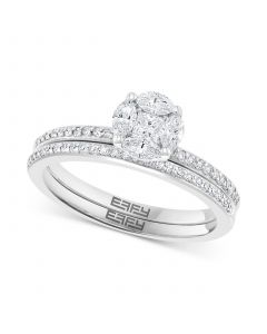 EFFY® Diamond Cluster Bridal Set (1/2 ct. t.w.) in 14k White Gold