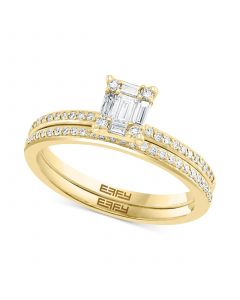 EFFY® Diamond Baguette Cluster Bridal Set (3/8 ct. t.w.) in 14k White or Yellow Gold