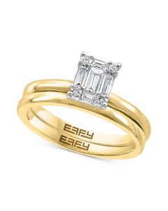 EFFY® Diamond Baguette Cluster Bridal Set (3/8 ct. t.w.) in 14k White Gold and 14k Gold & White Gold